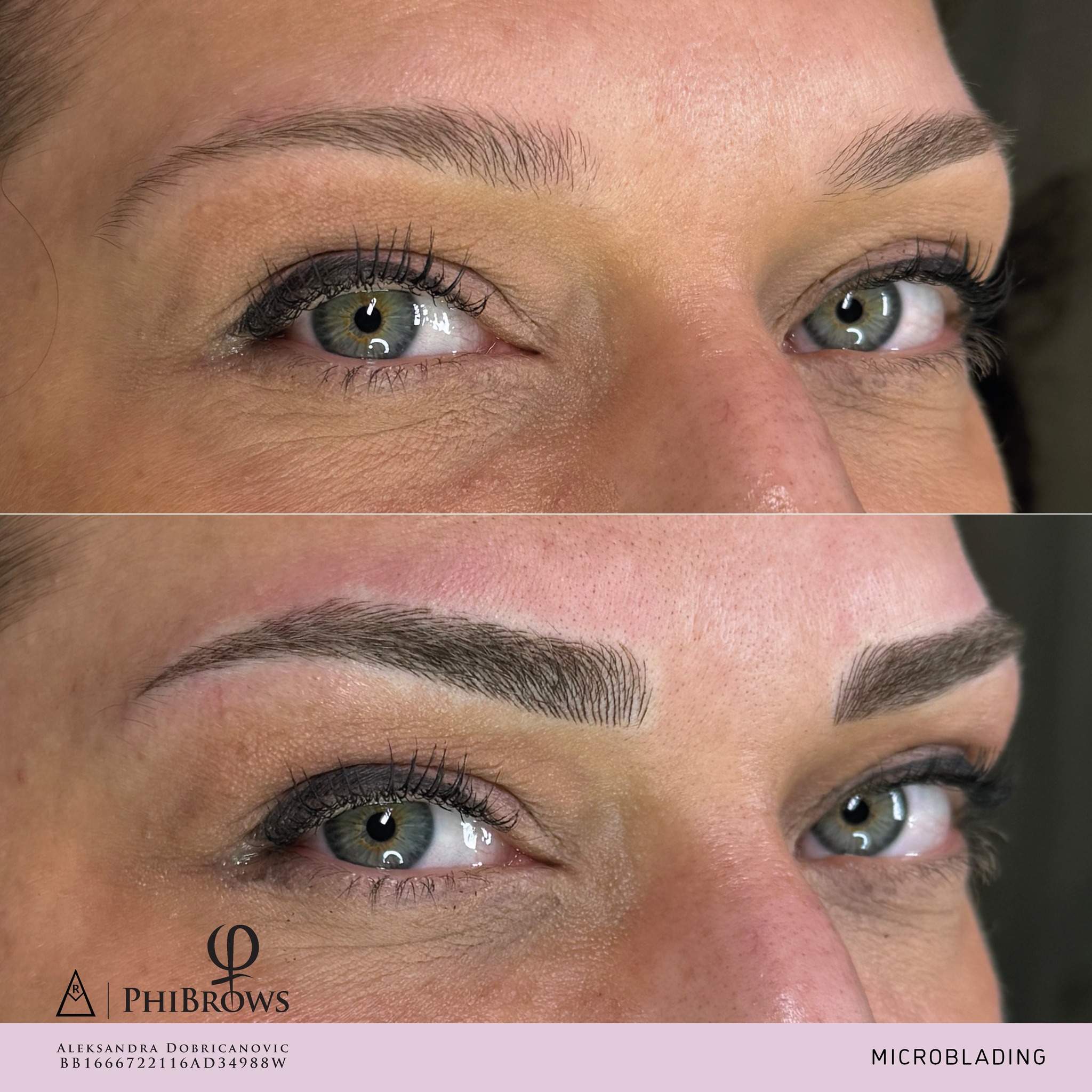 Aleksandra Dobricanovic - Microblading naturale prima e dopo - Sopracciglia pelo a pelo San Bonifacio Verona